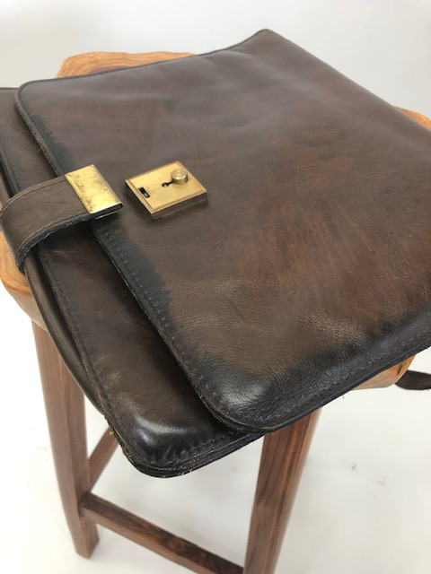 Vintage Biblioteca Leather Book Bag