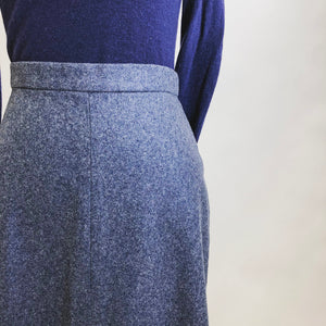 Vintage Blue Gray Wool Blend Skirt