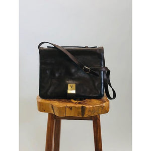 Vintage Biblioteca Leather Book Bag