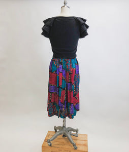 Vintage Abstract Jewel Rayon Skirt