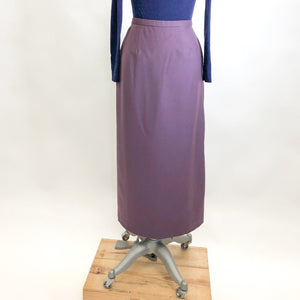 Vintage Plum Wool Long-Midi Skirt