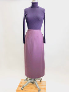 Vintage Plum Wool Long-Midi Skirt