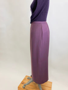 Vintage Plum Wool Long-Midi Skirt