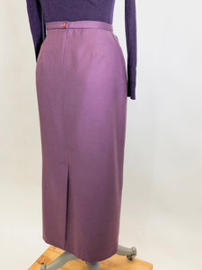 Vintage Plum Wool Long-Midi Skirt