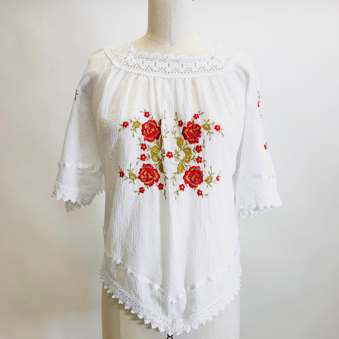 Vintage Athens Cotton Folk Top