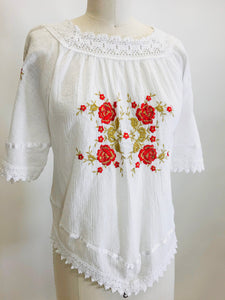 Vintage Athens Cotton Folk Top