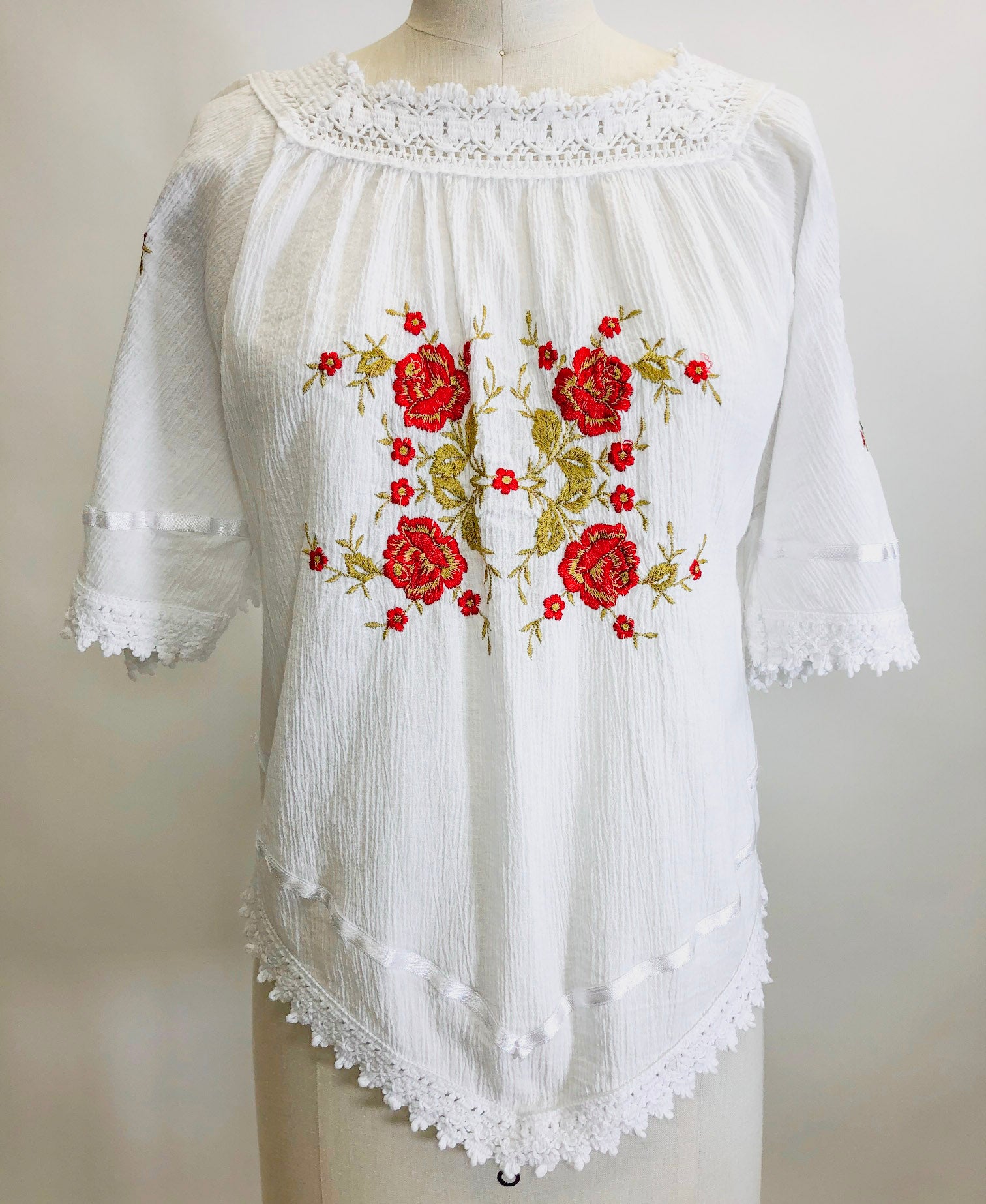 Vintage Athens Cotton Folk Top