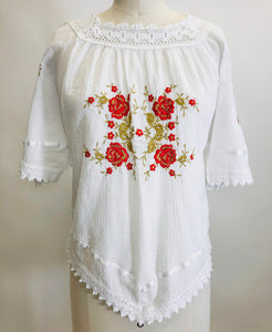 Vintage Athens Cotton Folk Top