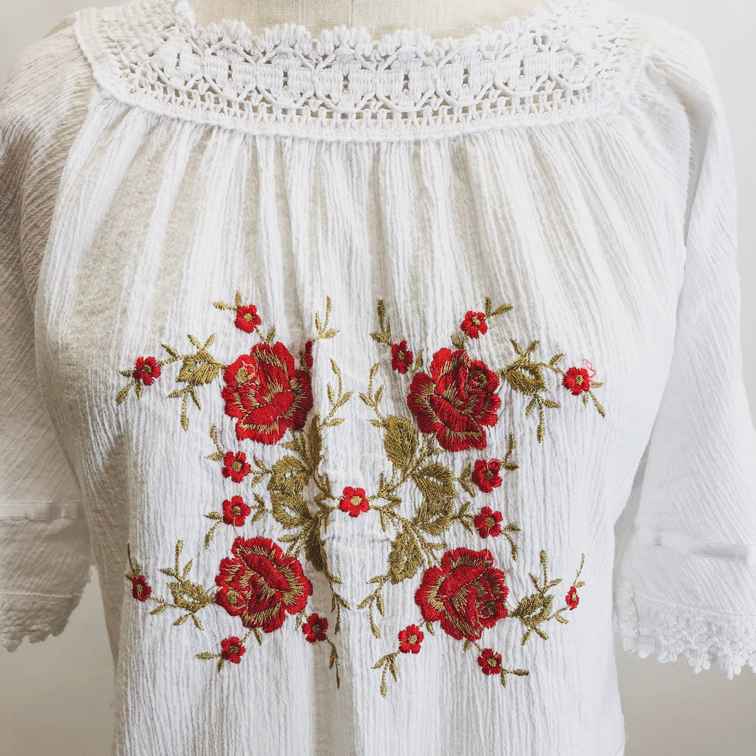 Vintage Athens Cotton Folk Top