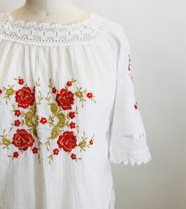 Vintage Athens Cotton Folk Top