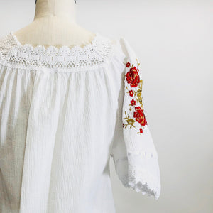 Vintage Athens Cotton Folk Top