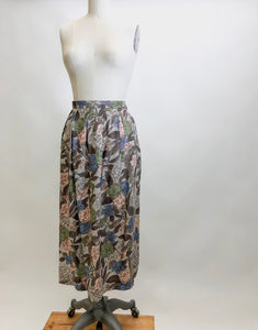 Vintage Pastel Floral Rayon Skirt