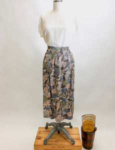 Vintage Pastel Floral Rayon Skirt