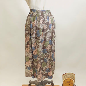 Vintage Pastel Floral Rayon Skirt