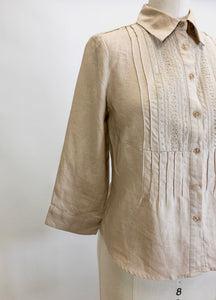 Vintage Creamy Sand Linen Top