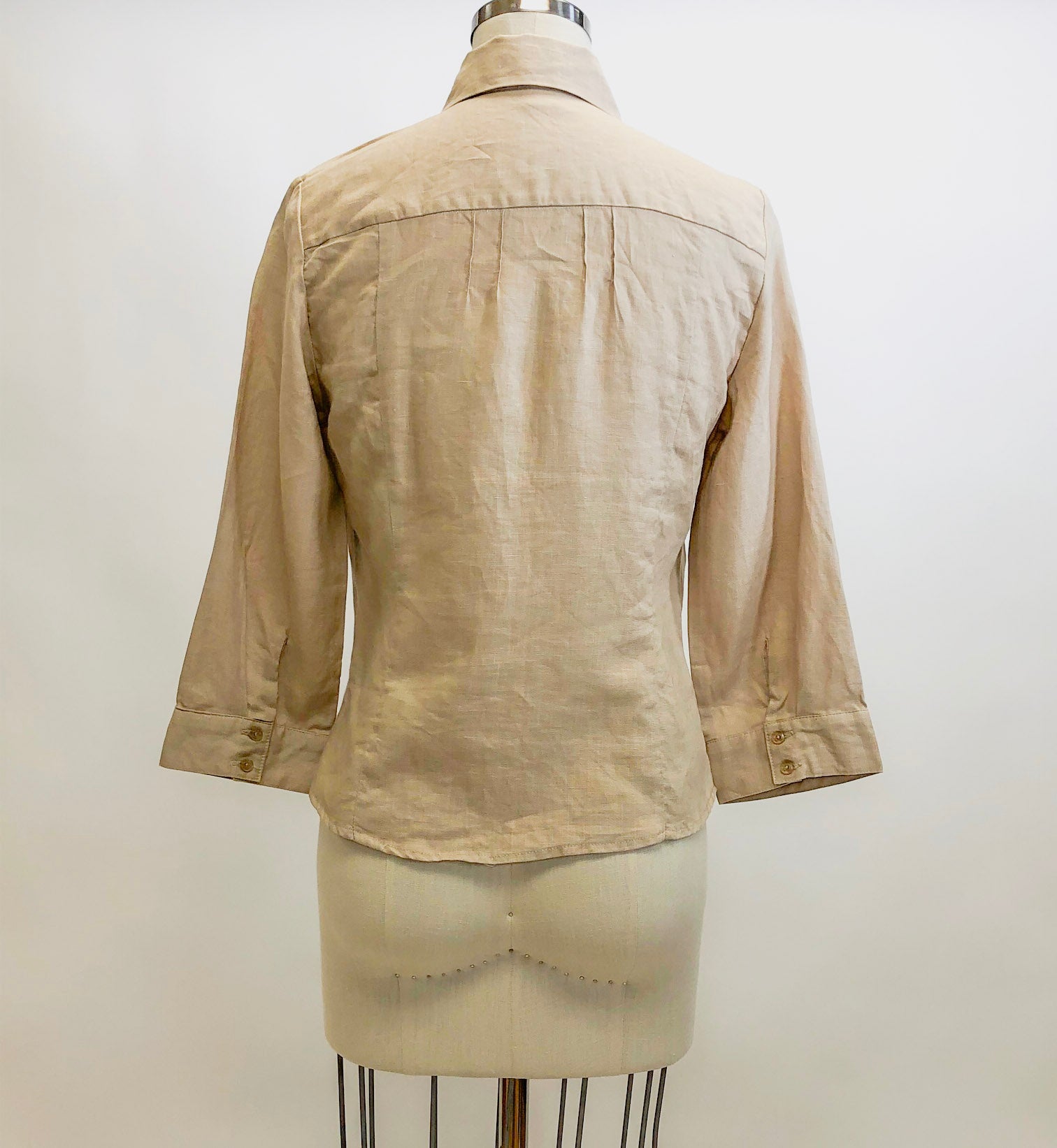 Vintage Creamy Sand Linen Top