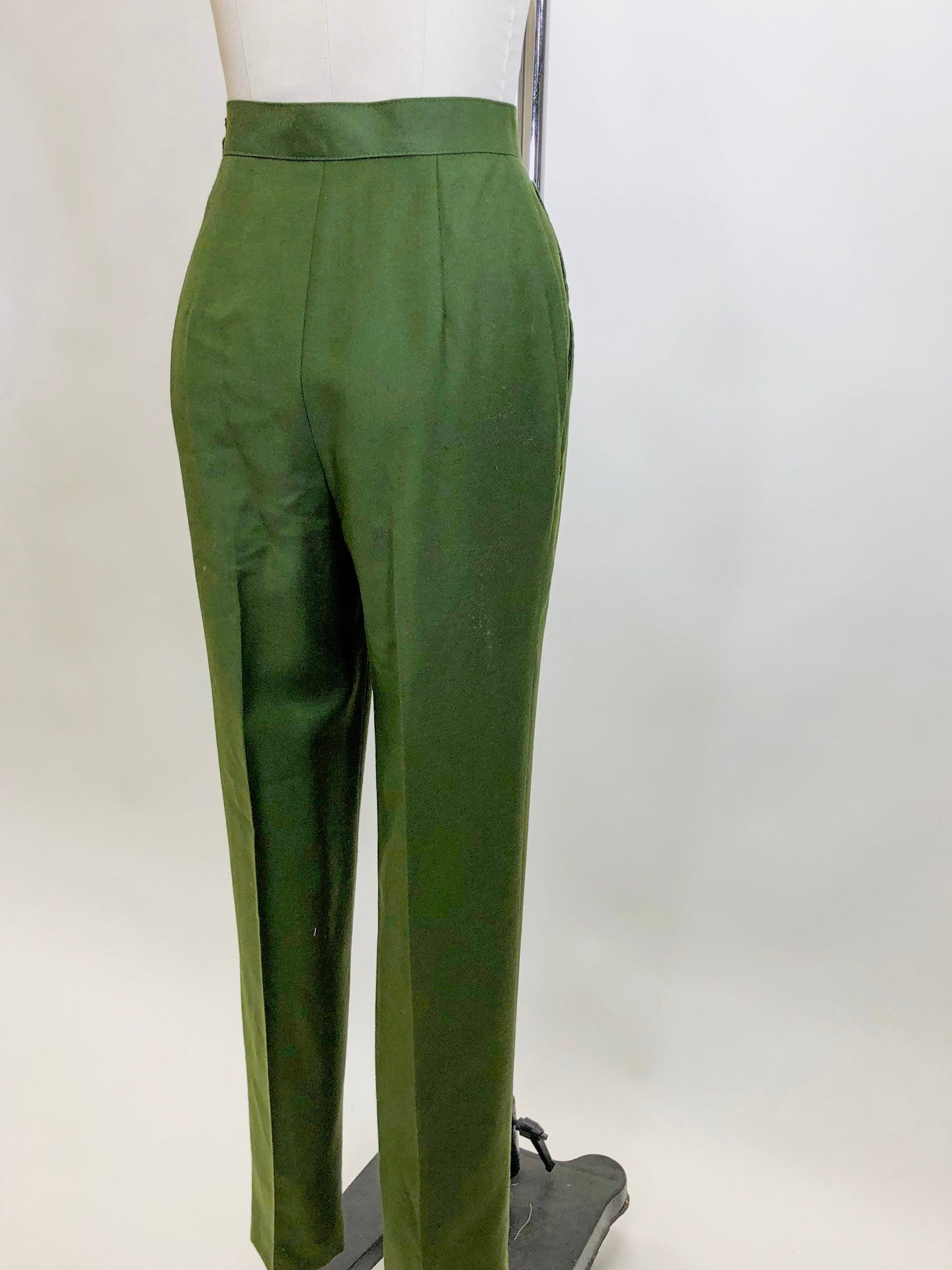 Vintage Green Wool Pants / Midge Pants / The Marvelous Mrs. Maisel Style