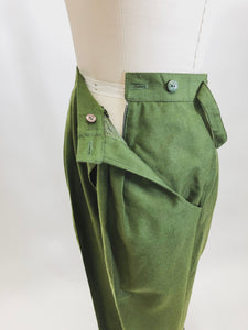 Vintage Green Wool Pants / Midge Pants / The Marvelous Mrs. Maisel Style