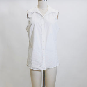 Vintage White Sleeveless Cotton Top