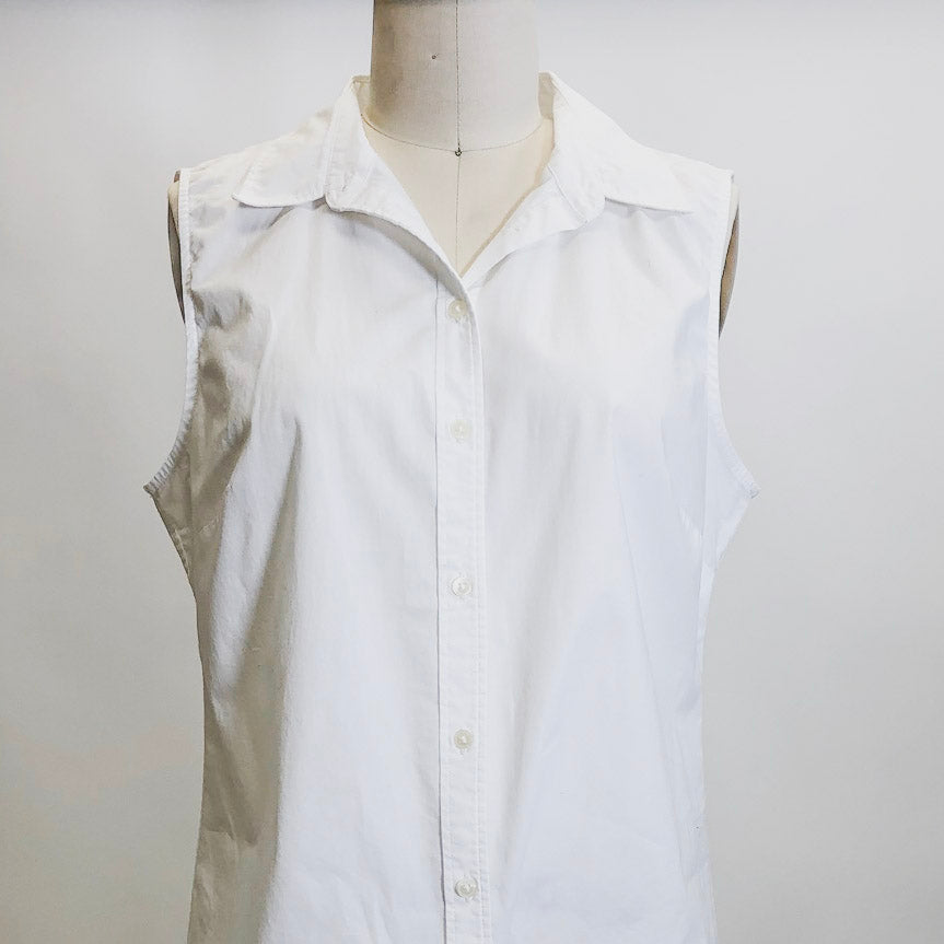 Vintage White Sleeveless Cotton Top