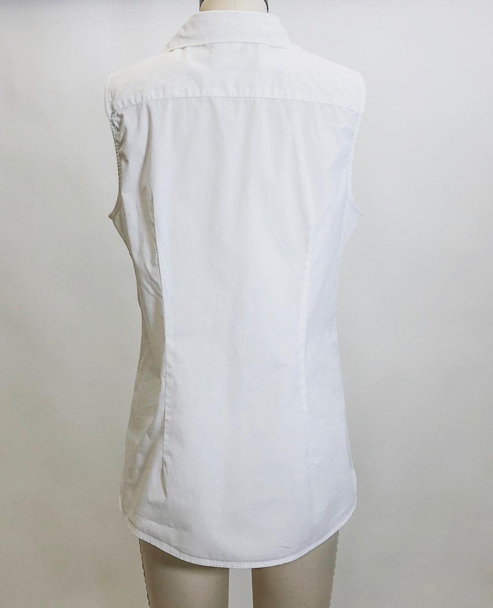 Vintage White Sleeveless Cotton Top