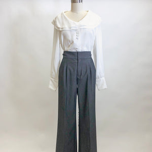 Vintage Wide Leg Gray Trousers