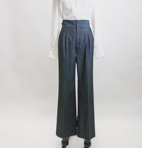 Vintage Wide Leg Gray Trousers