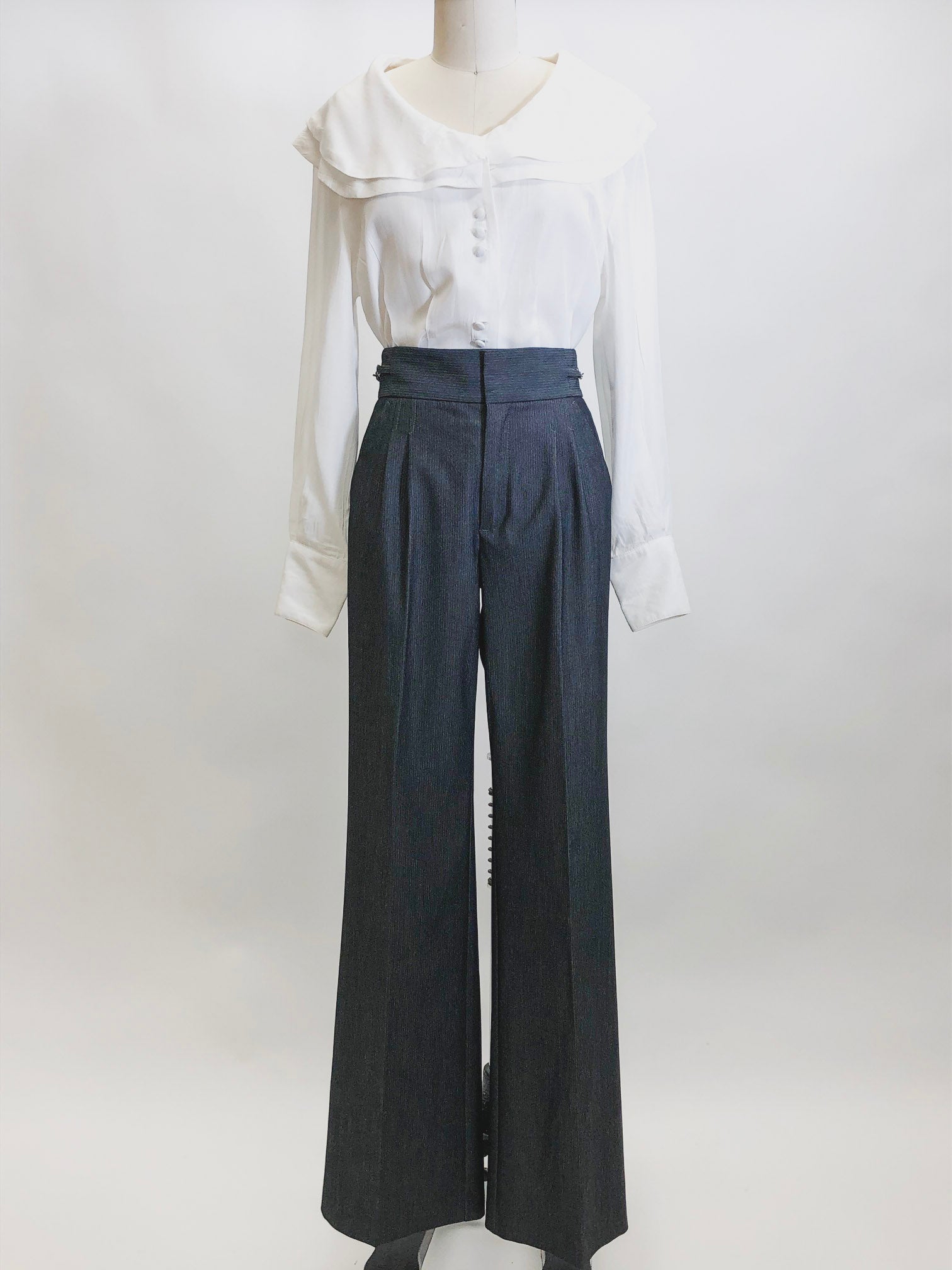 Vintage Wide Leg Gray Trousers