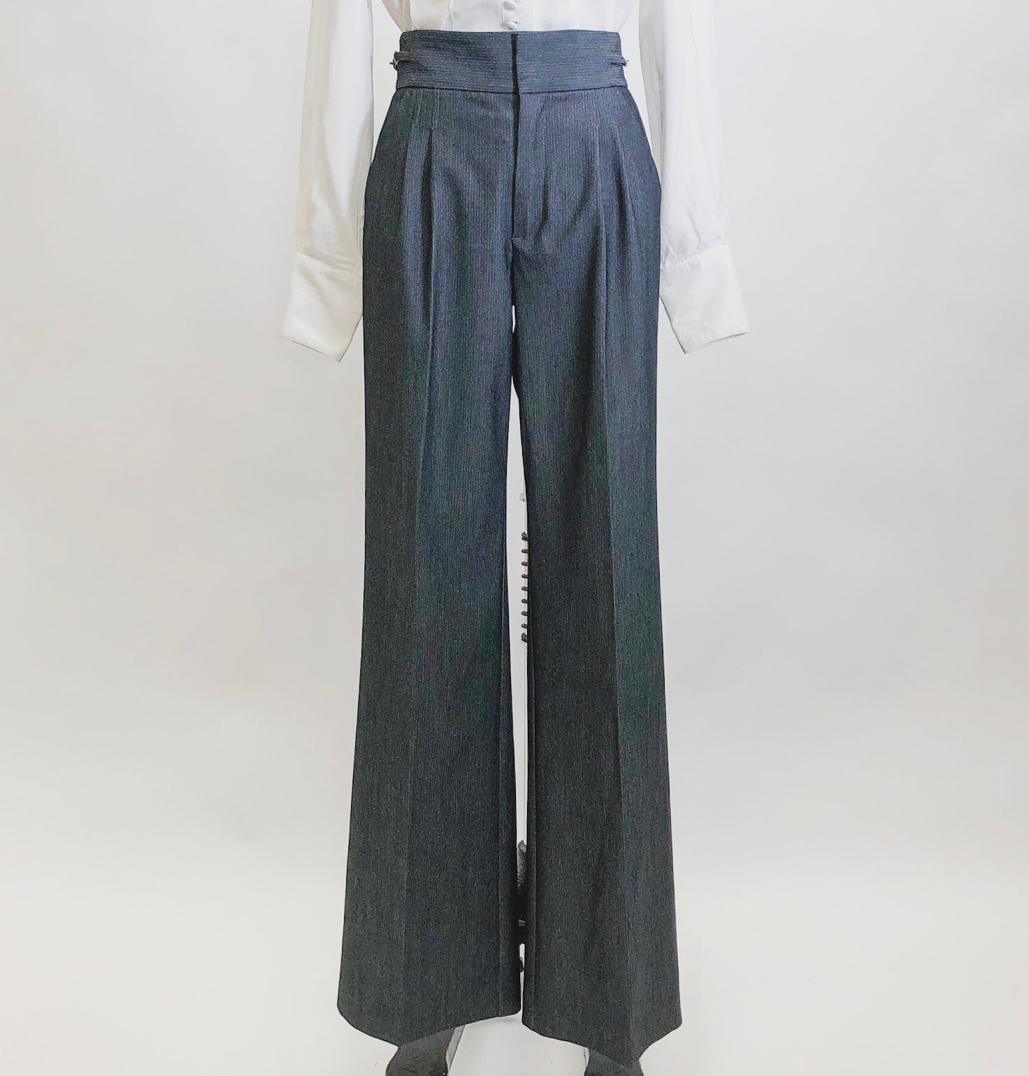 Vintage Wide Leg Gray Trousers