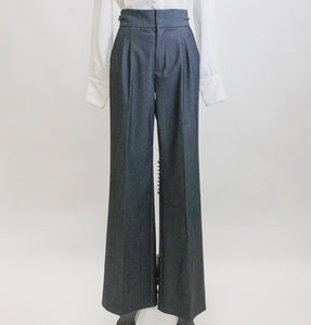 Vintage Wide Leg Gray Trousers