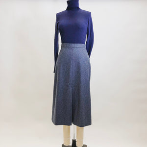 Vintage Blue Gray Wool Blend Skirt