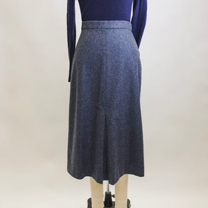 Vintage Blue Gray Wool Blend Skirt