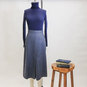 Vintage Blue Gray Wool Blend Skirt