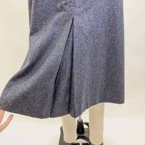 Vintage Blue Gray Wool Blend Skirt