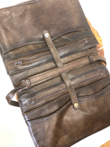 Vintage Biblioteca Leather Book Bag