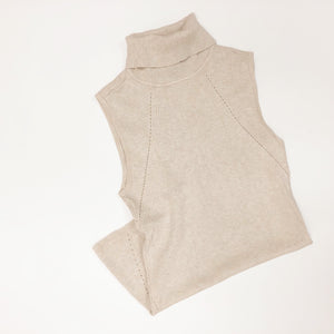 Vintage Sleeveless Oatmeal Knit Top