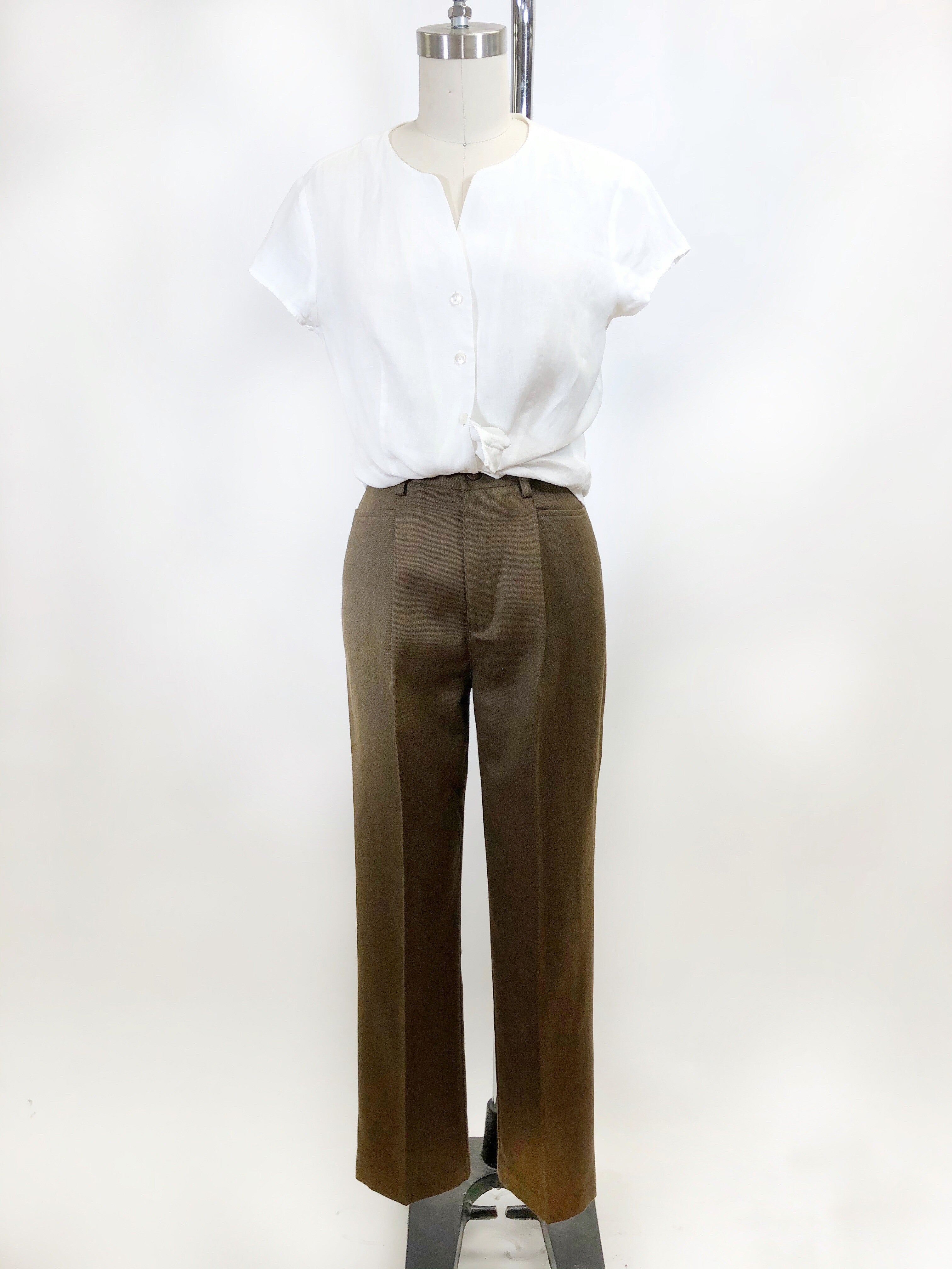 Vintage Brown Minimalist Pants